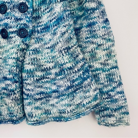 Anthropologie Sleeping On Snow Anthro Blue Marled Wool Sweater Medium - Picture 8 of 8